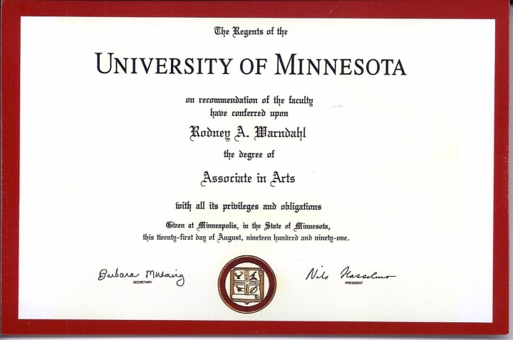 University of Minnesota Associate in Arts