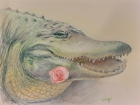 Alligator with Rose