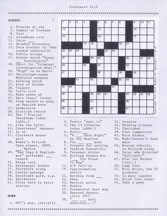 Crossword 21.0