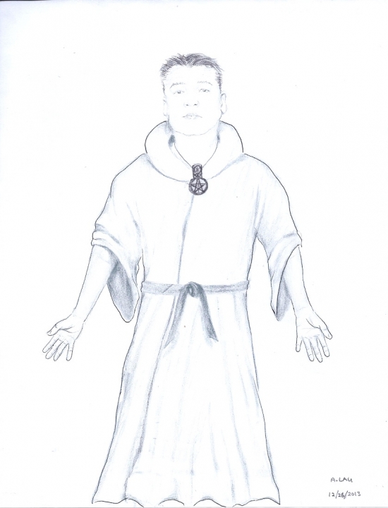 Allen in ceremonial Worship robe